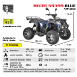 ATV electric Hecht 59399 Blue, putere 2200 W, viteza max 45 km/h